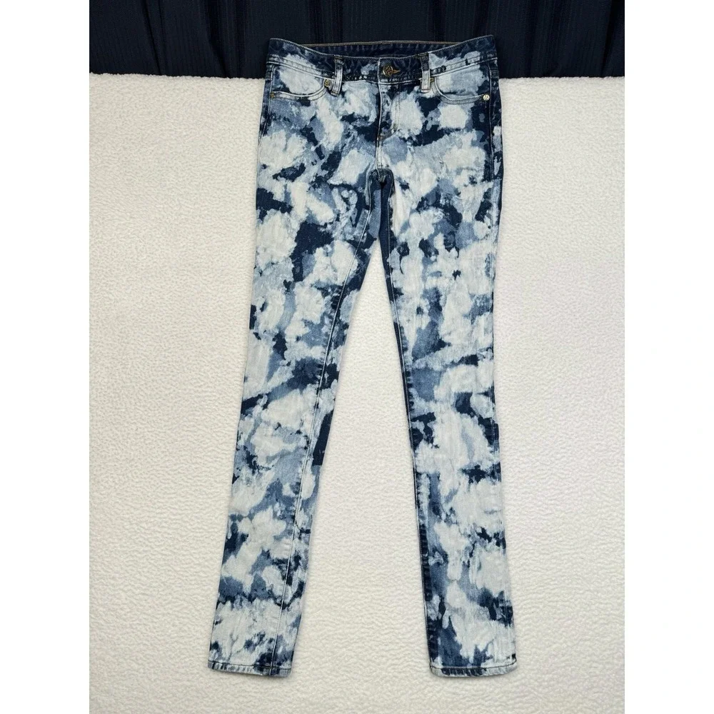 TORY BURCH Super Skinny Acid Wash Denim Jeans Stretch - Women's 26